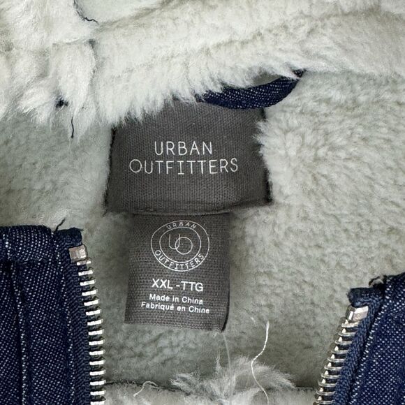 Urban Outfitters UO Roselyn Faux Shearling Jacket Women's XXL Blue White New - Picture 6 of 16